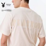 03PB เสื้อยืดคอกลมแขนสั้น พิมพ์โลโก้ที่กลางอก และชิ้นหลัง - Image 2