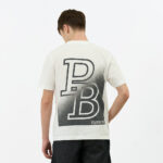 08PB PB COMING เสื้อยืดคอกลมแขนสั้น อกหน้าซ้ายพิมพ์ PLAYBOY หลังพิมพ์ PB ไล่สี - Image 2