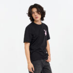 11PB BUNNYZINE เสื้อยืดคอกลมแขนสั้น อกหน้าซ้ายพิมพ์หัวกระต่าย หลังพิมพ์ PLAYBOY - Image 5