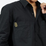 11PB GOLD TO NIGHT เสื้อเชิ้ตแขนยาว อกหน้าซ้ายขวาแต่งกระเป๋าปะ พร้อมปักหัวกระต่าย - Image 4
