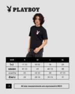 11PB BUNNYZINE เสื้อยืดคอกลมแขนสั้น อกหน้าซ้ายพิมพ์หัวกระต่าย หลังพิมพ์ PLAYBOY - Image 4