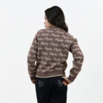 12PB VELVET CHAIN เสื้อถักไหมพรม คอกลม แขนยาวเปิดหน้า ทอลายPLAYBOY แทรกดิ้นทั้งตัว - Image 3