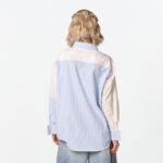 02PB GARDEN KISSED เสื้อเชิ้ต แขนยาว ผ่าหน้าติดกระดุม ตัดแต่งผ้าลายริ้วและลายโลโก้ - Image 5